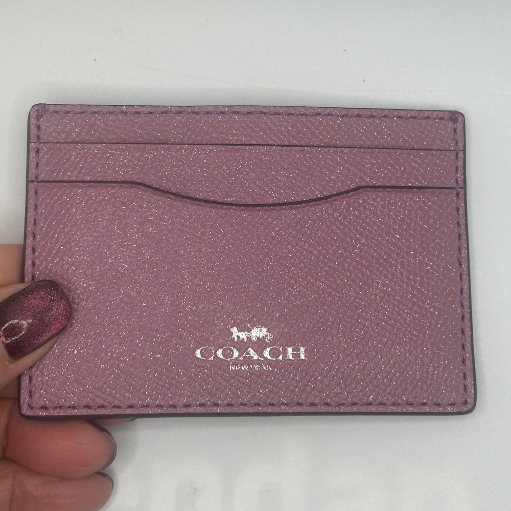 Coach F15565 SVLL Lilac Saffiano Leather Card Holder NWT #411 - Picture 3 of 5